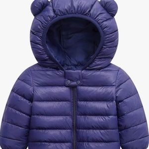 Winter Down Coats for Kids Baby Boys/Girls Light Puffer Padded Jacket Bear Hoods